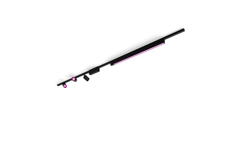 Philips Hue Perifo Loft Sæt - 3 Cylinder Spots + Lysbar - Sort