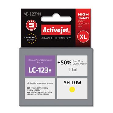 Activejet AB-123YN bl&aelig;k (erstatning Brother LC123Y/121Y; Supreme; 10 ml; gul)