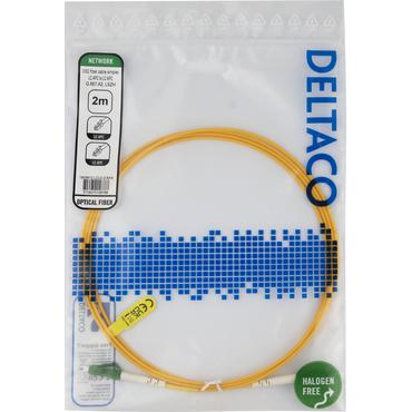 Deltaco OS2 Fiber cable, LC - LC, simplex, APC/APC, 2,0m