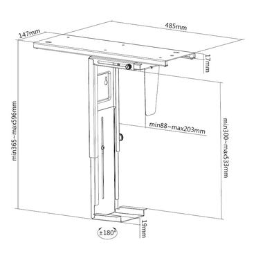 Equip 650892 CPU holder CPU-holder under skrivebord Sort