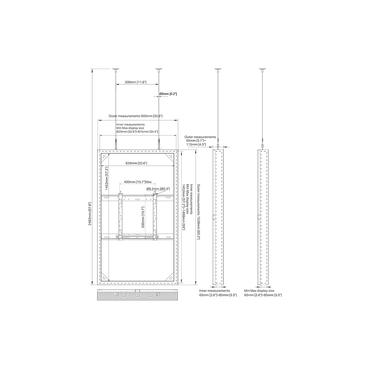 Multibrackets M Pro Series h&ouml;lje - f&ouml;r platt panel - h&ouml;g ljusstyrka, tr&aring;d, medel - svart