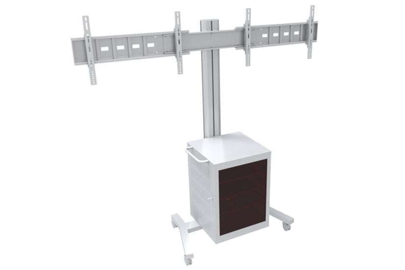 Multibrackets M Public Display Stand 180 Dual MediaBox4 st&auml;ll - f&ouml;r 2 LCD-bildsk&auml;rmar - silver