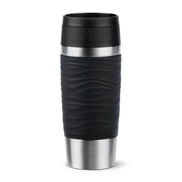 EMSA Travel Mug Waves 36 ml Sort, Rustfrit stål