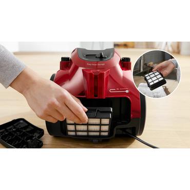 Bosch GS 05 BGC05AAA2 - støvsuger - beholder - chilirød/sort