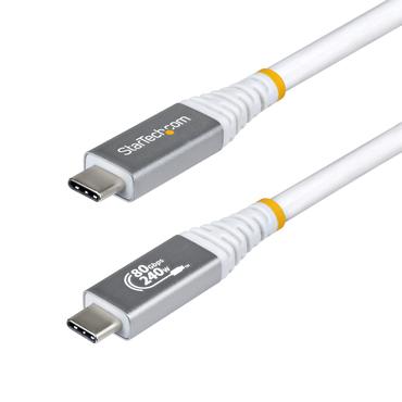 StarTech.com CC150CM80GUSB4CABLEW USB-kabel USB4 Gen 4x2 1,5 m USB C Hvid