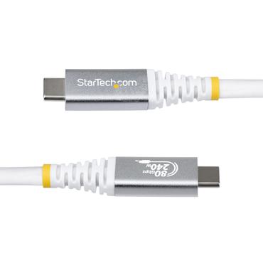 StarTech.com CC150CM80GUSB4CABLEW USB-kabel USB4 Gen 4x2 1,5 m USB C Hvid