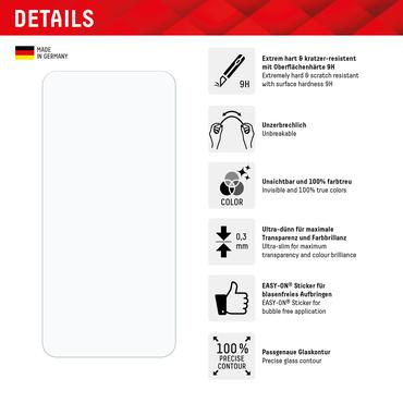 Displex Smart Glass (9H) for Samsung Galaxy A35/A55 5G, Mounting Sticker, unbreakable