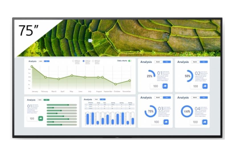 Sony Bravia Professional Displays FW-75BZ30L BZ30L Series - 75" LED-bakgrundsbelyst LCD-skärm - 4K - för digital skyltning