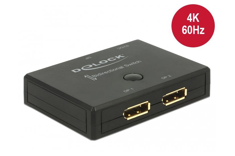 Delock Displayport 2 - 1 Switch bidirectional 4K 60 Hz - videoswitch - 2 porte