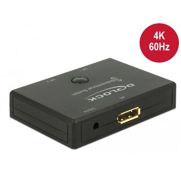 Delock Displayport 2 - 1 Switch bidirectional 4K 60 Hz - videoswitch - 2 porte