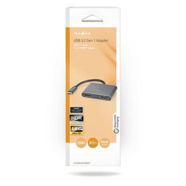 Nedis CCGB64670BK01, 3840 x 2160 pixlar, 3840 x 2160, 1080p, sortering, aluminium, polyvinylklorid (PVC), Rundt kabel