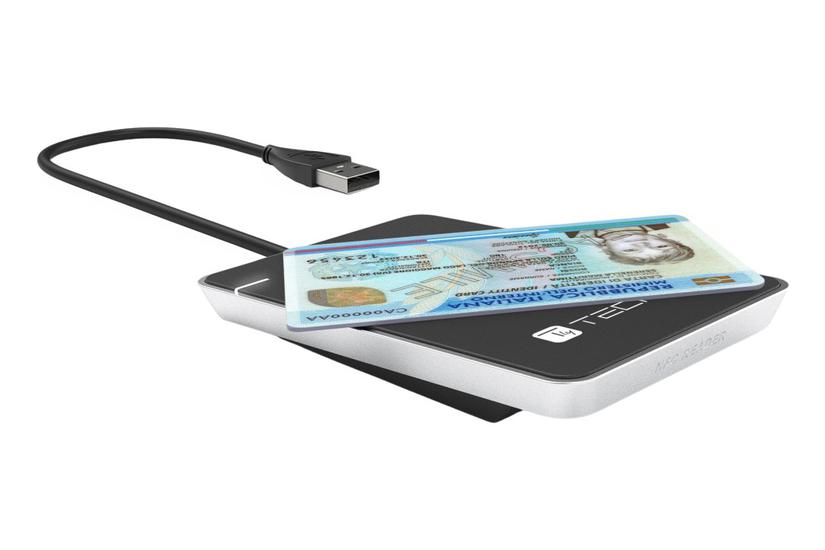 Techly I-CARD CAM-CIE RFID-læser USB Sort, Sølv