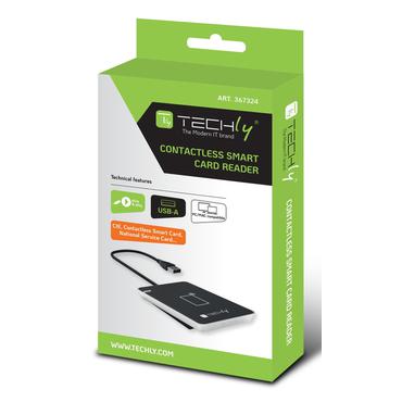Techly I-CARD CAM-CIE RFID-læser USB Sort, Sølv