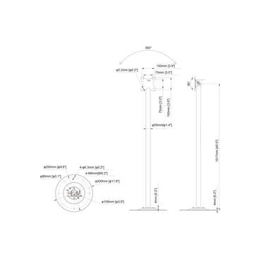 Multibrackets M Pro Single Pole Floorbase komponenter til montering - for tablet - sort