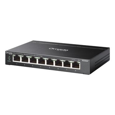TP-Link Omada ES208GP netværksswitch Administreret L2 Gigabit Ethernet (10/100/1000) Strøm over Ethernet (PoE) DIN rail Sort