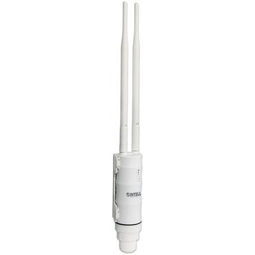Intellinet High-Power Wireless AC600 Outdoor Access Point / Repeater, 433 Mbps Wireless AC (5 GHz) + 150 Mbps Wireless N (2.4 GHz), IP65, 28 dBm, Wireless Client Isolation, Passive PoE, Wall- and Pole-mount