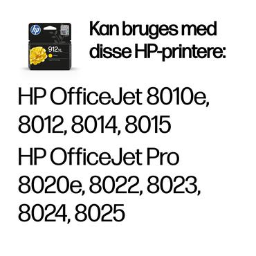 HP 912XL Original Ink-blækpatron med høj kapacitet, gul