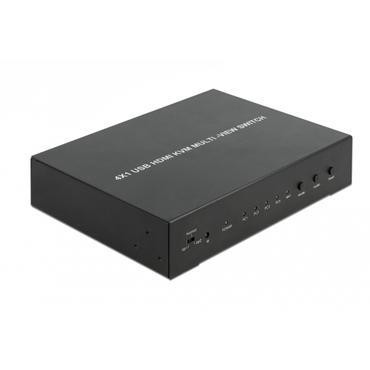 Delock 4 in 1 Multiview - KVM / audio / USB switch - 4 porte