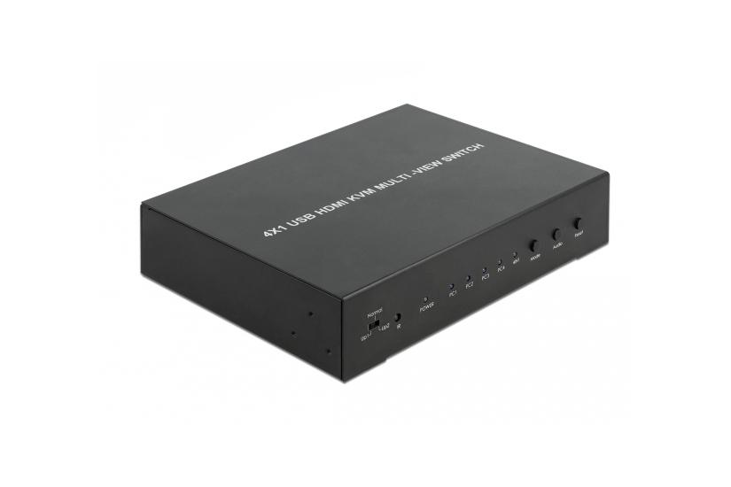 Delock 4 in 1 Multiview - KVM / audio / USB switch - 4 porte