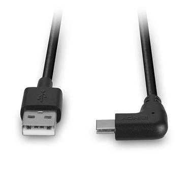 LINDY USB 2.0 Typ A an C Kabel, 90&Acirc;&deg; gewinkelt 1m