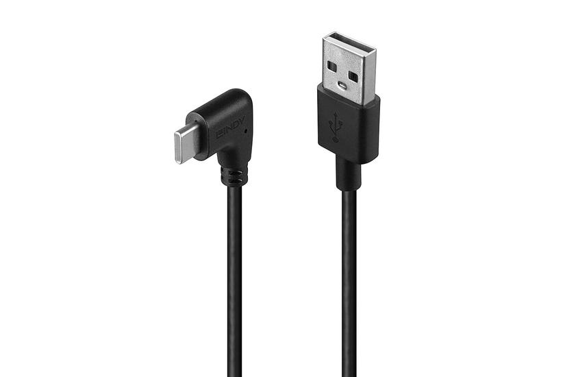 LINDY USB 2.0 Typ A an C Kabel, 90&Acirc;&deg; gewinkelt 1m