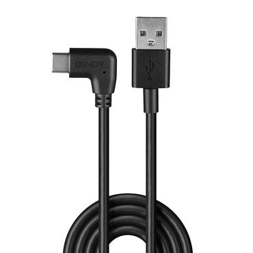 LINDY USB 2.0 Typ A an C Kabel, 90&Acirc;&deg; gewinkelt 1m