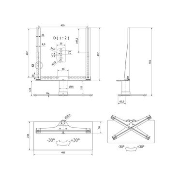 Multibrackets M Motorized Tablestand - ställ - för LCD-TV - svart