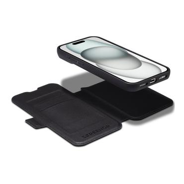 SCREENOR Mobilcover - Tegnebogsetui - Sort - Læder, Termoplastisk polyurethan (TPU)