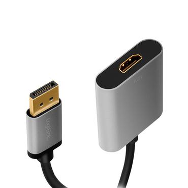 LogiLink CDA0108 videokabel adapter 0,15 m DisplayPort HDMI Sort, Gr&aring;