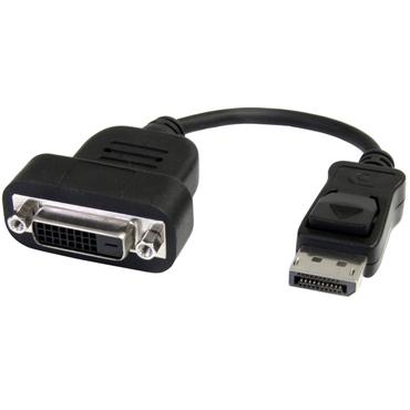 StarTech.com DisplayPort till DVI-adapter - Aktiv DisplayPort till DVI-D-adapter/videokonverterare 1080p - DP 1.2 till DVI-sk&auml;rmkabel adapterdongel - DP till DVI-adapter - L&aring;sande DP-kontakt - DisplayPort-adapter - 20 cm