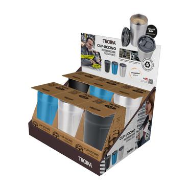 TROIKA Thekendisplay 6xCUP-UCCINO Thermobecher