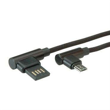 USB 2.0 VINKLET KABEL, 0,8M,