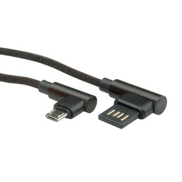 USB 2.0 VINKLET KABEL, 0,8M,