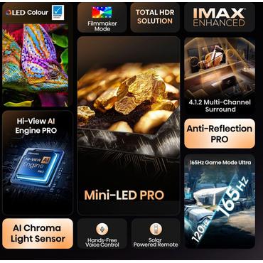 Hisense 55U8Q 139,7 cm (55") 4K Ultra HD Smart TV Wi-Fi Sort 700 cd/m²