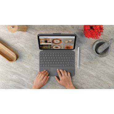 Logitech Combo Touch - tastatur og folio-kasse - med trackpad - QWERTY - nordisk (dansk/finsk/norsk/svensk) - oxford-grå Indgangsudstyr