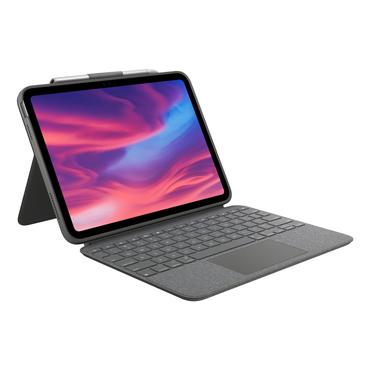 Logitech Combo Touch - tastatur og folio-kasse - med trackpad - QWERTY - nordisk (dansk/finsk/norsk/svensk) - oxford-grå Indgangsudstyr