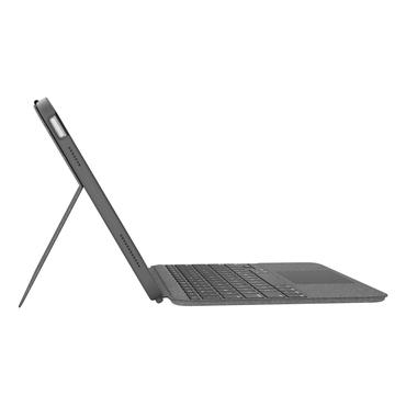 Logitech Combo Touch - tastatur og folio-kasse - med trackpad - QWERTY - nordisk (dansk/finsk/norsk/svensk) - oxford-grå Indgangsudstyr