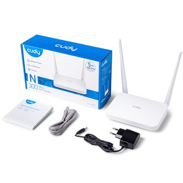 Cudy WR300 tr&aring;dl&oslash;s router Hurtigt ethernet Enkelt band (2,4 GHz) Hvid