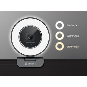 Sandberg Streamer USB Webcam Pro Elite - Livestreamingkamera - färg - 2560 x 1440 - ljud - USB 2.0 - H.264, H.265, MJPEG, YUY2