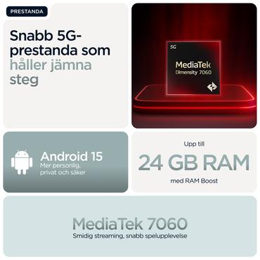Motorola Moto G56 - pantone gr&aring; dimma - 5G peksk&auml;rmsmobil - 256 GB - GSM