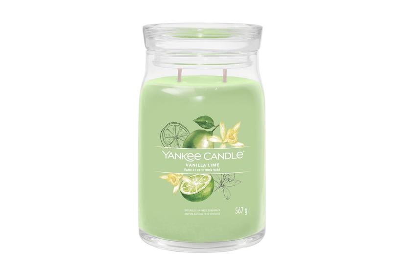 Yankee Candle Signature vokslys Cylinder Lime, Vanilie Grøn 1 stk