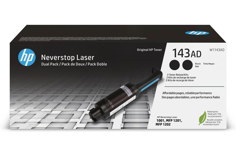 HP 143AD - 2-pack - svart - toner-refill