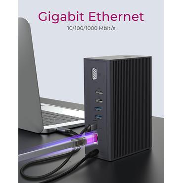 ICY BOX IB-DK2262AC Ledningsført USB 3.2 Gen 1 (3.1 Gen 1) Type-C Anthracit