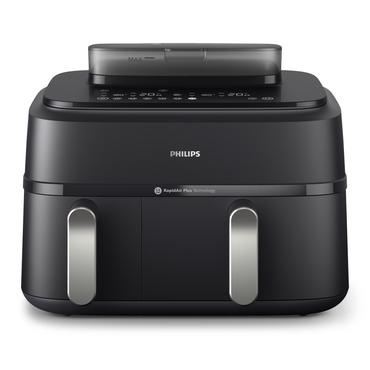 Philips 5000 series NA551/00 frituregryde Dobbelt 9 L Enkeltst&aring;ende 2750 W Varmluftsteger Sort, S&oslash;lv