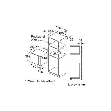 Bosch Serie | 4 BFL520MS0 - mikrovågsugn - inbyggd - rostfritt stål