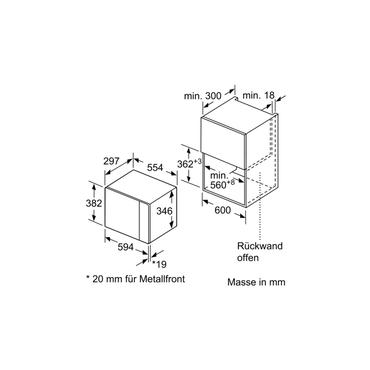 Bosch Serie | 4 BFL520MS0 - mikrovågsugn - inbyggd - rostfritt stål