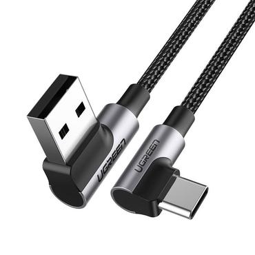 Ugreen Angled USB-A to USB-C Cable 3A, 1m - Grey