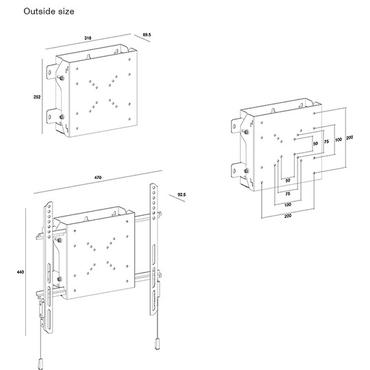 Multibrackets M PC Box/Digital Signage Box with Tilt monteringssæt - for fladt panel - sort