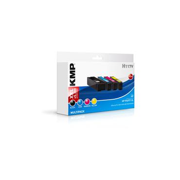 KMP MULTIPACK H117V - 4-pack - L&aring;ng livsl&auml;ngd - svart, gul, cyan, magenta - kompatibel - bl&auml;ckpatron (alternativ f&ouml;r: HP 970XL, HP 971XL, HP CN625AE, HP CN626AE, HP CN627AE, HP CN628AE)