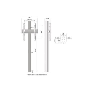 Multibrackets M Pro Series MBFC1U st&auml;ll - f&ouml;r LCD-display - svart
